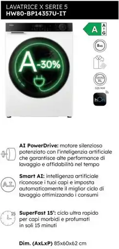 Trony LAVATRICE X SERIE 5 HW80-BP14357U-IT offerta