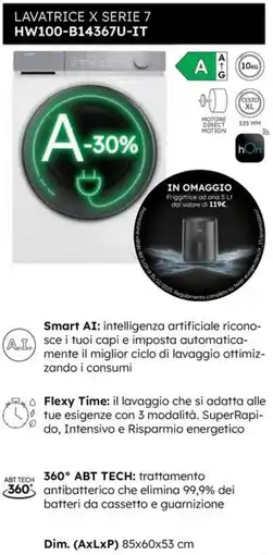 Trony LAVATRICE X SERIE 7 HW100-B14367U-IT offerta