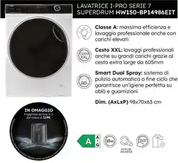 Trony LAVATRICE I-PRO SERIE 7 SUPERDRUM HW150-BP14986EIT offerta