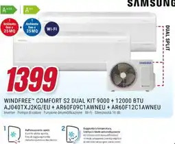Trony SAMSUNG WINDFREE COMFORT S2 DUAL KIT 9000 + 12000 BTU AJ040TXJ2KG/EU + AR60F09C1AWNEU + AR60F12C1AWNEU offerta