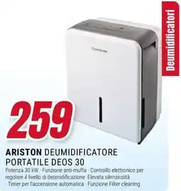 Trony ARISTON DEUMIDIFICATORE PORTATILE DEOS 30 offerta