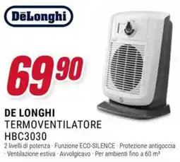 Trony DE LONGHI TERMOVENTILATORE HBC3030 offerta