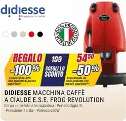 Trony DIDIESSE MACCHINA CAFFÈ A CIALDE E.S.E. FROG REVOLUTION offerta