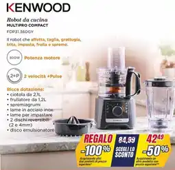 Trony KENWOOD Robot da cucina MULTIPRO COMPACT FDP31.360GY offerta