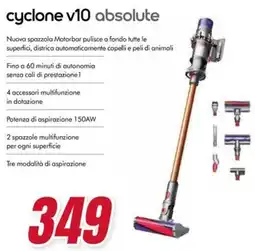 Trony dyson cyclone v10 absolute offerta