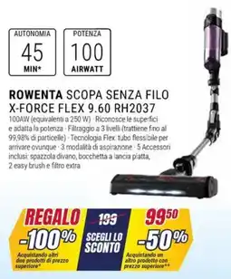 Trony ROWENTA SCOPA SENZA FILO X-FORCE FLEX 9.60 RH2037 offerta