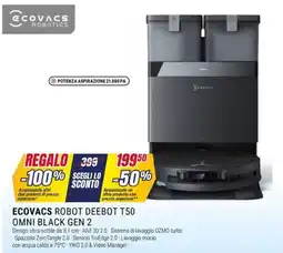 Trony ECOVACS ROBOT DEEBOT T50 OMNI BLACK GEN 2 offerta