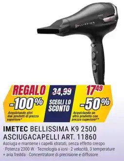 Trony IMETEC BELLISSIMA K9 2500 ASCIUGACAPELLI ART. 11860 offerta