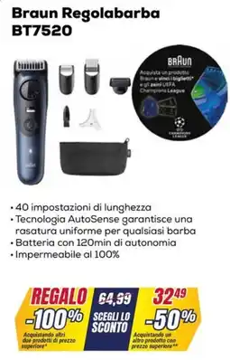 Trony Braun Regolabarba BT7520 offerta