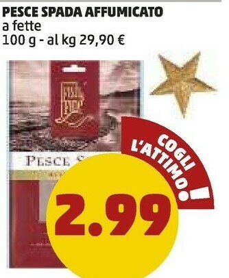 PENNY Pesce spada affumicato a fette 100 g offerta