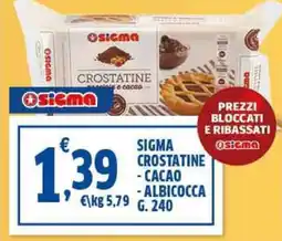 Sigma Sigma crostatine cacao e albicocca offerta