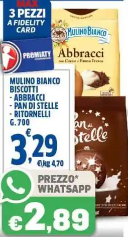 Sigma Mulino bianco biscotti abbracci, pan di stelle e ritornelli offerta