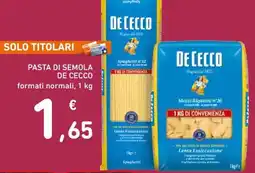 Spazio Conad Pasta di semola de cecco formati normali offerta