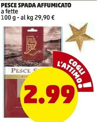 PENNY Pesce spada affumicato a fette 100 g offerta