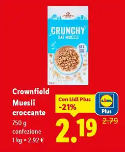 Lidl Crownfield Muesli croccante offerta