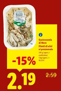 Lidl Gastronomia di Mare Filetti di alici al prezzemolo offerta