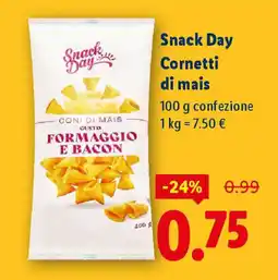 Lidl Snack Day Cornetti di mais offerta