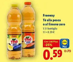 Lidl Freeway Tè alla pesca o al limone zero offerta