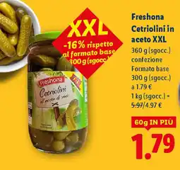 Lidl Freshona Cetriolini in aceto XXL offerta