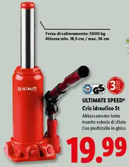 Lidl ULTIMATE SPEED Cric idraulico 5t offerta