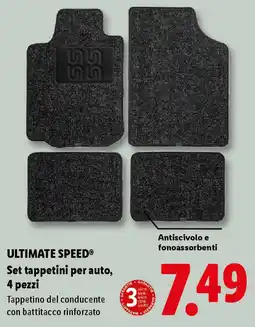 Lidl ULTIMATE SPEED Set tappetini per auto, 4 pezzi offerta