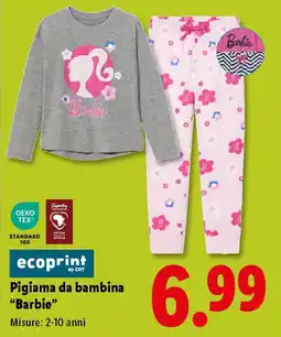 Lidl Pigiama da bambina "Barbie" offerta