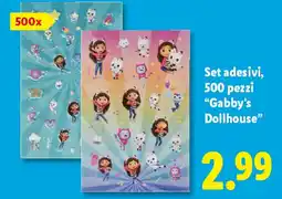 Lidl Set adesivi, 500 pezzi "Gabby's Dollhouse" offerta