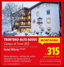 Lidl Hotel Wieser offerta