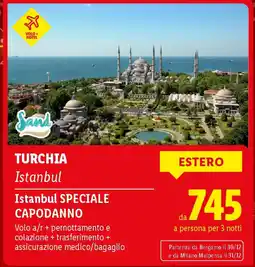 Lidl Istanbul SPECIALE CAPODANNO offerta