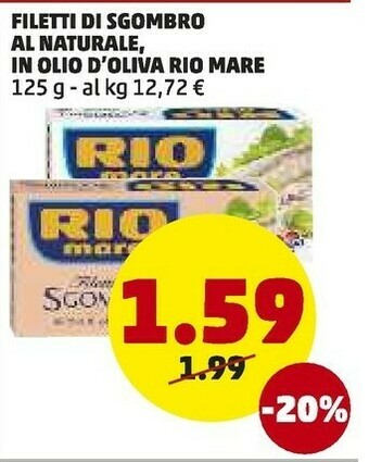 PENNY Filetti di sgombro al naturale 125 g(ml) offerta