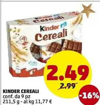 PENNY Kinder cereali 211.5 g(ml) offerta
