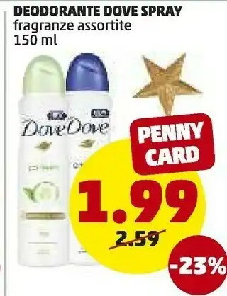 PENNY 8710908559235 deodorante deodorante spray 150 ml offerta