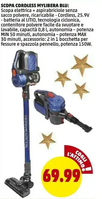 PENNY Scopa cordless mylibera blu offerta