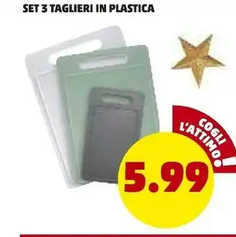 PENNY Set 3 taglieri in plastica offerta