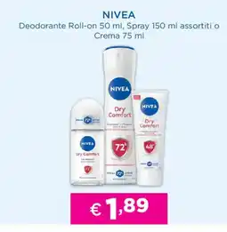Acqua & Sapone NIVEA Deodorante Roll-on, Spray o Crema offerta