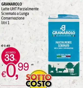 GRANAROLO Latte UHT Parzialmente Scremato a Lunga Conservazione