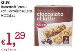 A&O SELEX Barrette di Cereali con Cioccolato al Latte offerta