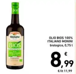 Spazio Conad Olio bios 100% italiano monini biologico offerta
