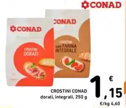 Spazio Conad Crostini conad dorati, integrali offerta
