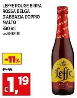 C+C Cash and Carry Leffe rouge birra rossa belga d'abbazia doppio malto offerta