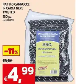 C+C Cash and Carry Nat bio cannucce in carta nere twisted offerta