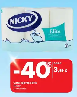 Carrefour Carta Igienica Elite Nicky offerta