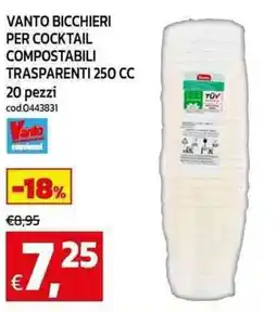 C+C Cash and Carry Vanto bicchieri per cocktail compostabili trasparenti 250 cc offerta