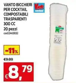 C+C Cash and Carry Vanto bicchieri per cocktail compostabili trasparenti 300 cc offerta