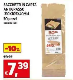 C+C Cash and Carry Sacchetti in carta antigrasso 310x105x40mm offerta