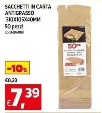 C+C Cash and Carry Sacchetti in carta antigrasso 310x105x40mm offerta