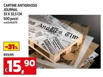 C+C Cash and Carry Cartine antigrasso journal 33 x 32,5 cm offerta