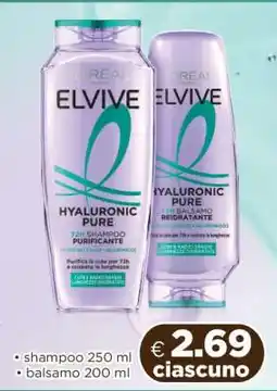 Acqua & Sapone L'Oreal Paris Elvive Hyaluronic Pure offerta