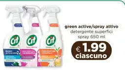 Acqua & Sapone Cif Green Active/Spray Attivo offerta