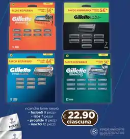 Acqua & Sapone Gillette Fusion5, Labs, Proglide, Mach3 offerta